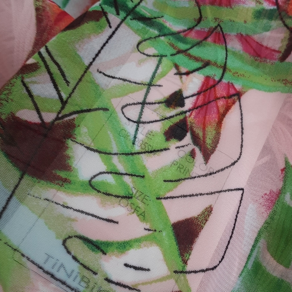 TiniBikini Tropical Print Pink Fringe Wrap/Cover Up NWT - Picture 8 of 9